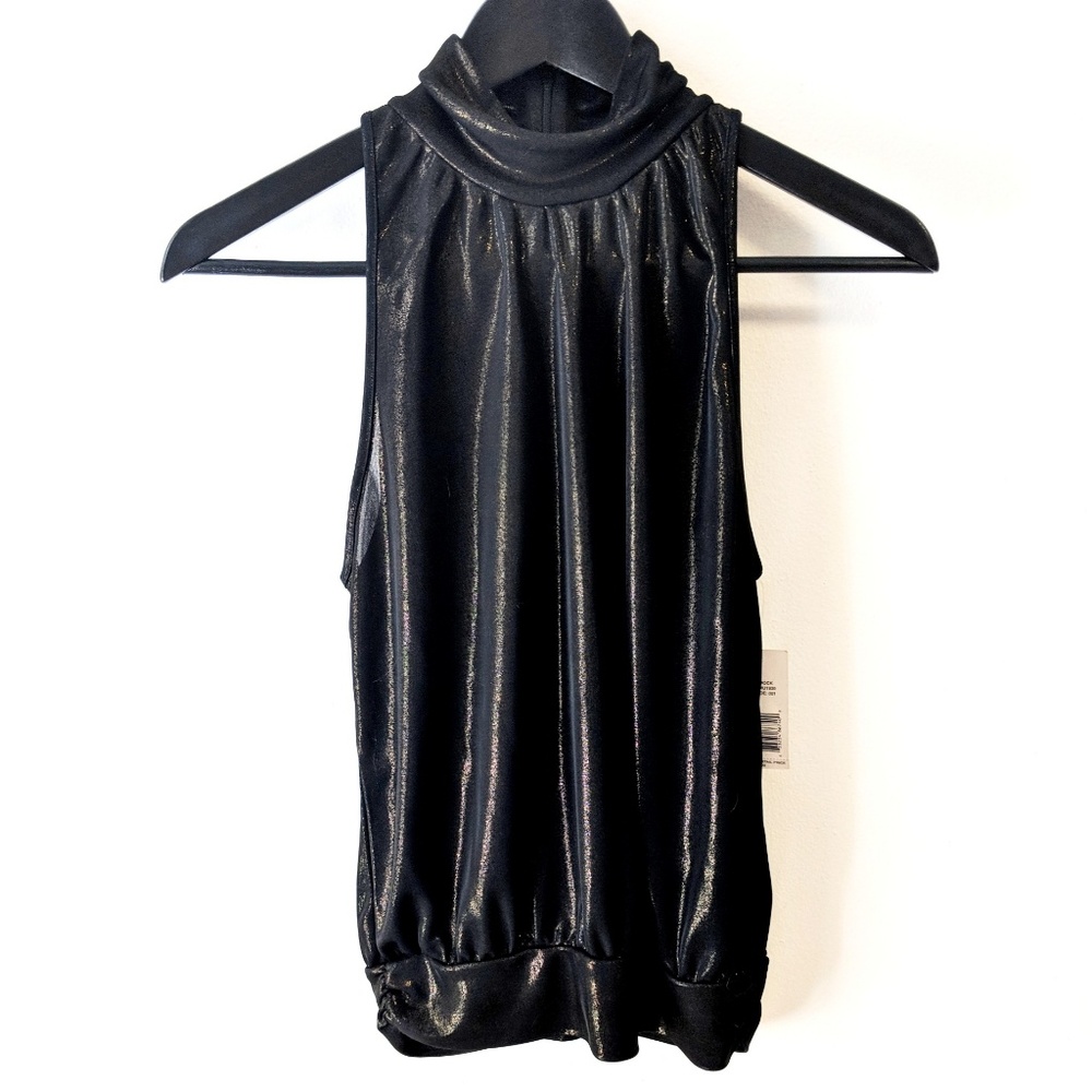 DKNY black and gold shimmery sleeveless top